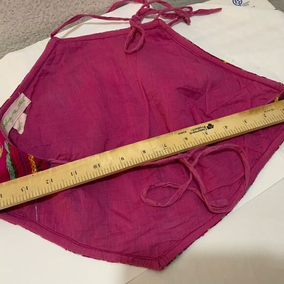 Bright Pink Stitched Halter Top (size: M) T2 - Picture 4 of 8